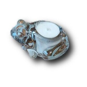 Frog Shape Lily Scented Candle Handmade 4 oz Clear Glass Animal Jar 1 Wick D125